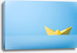 Постер Желтый бумажный кораблик