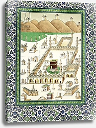 Постер Школа: Персидская Schematic View of Mecca, showing the Qua'bah, from a book on Persian ceramics