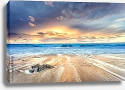 Постер Закат на песчаном берегу