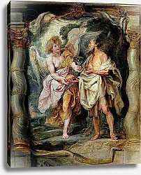 Постер Рубенс Петер (Pieter Paul Rubens) The Prophet Elijah and the Angel in the Wilderness, c.1626-28