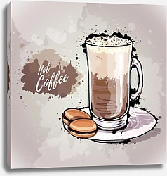 Постер Иллюстрация с высоким стаканом кофе