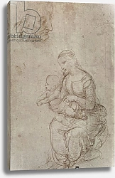 Постер Рафаэль (Raphael Santi) Madonna and child and head of an old man
