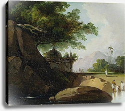 Постер Чиннери Джордж Indian Landscape with Temple, c.1815