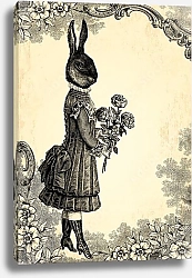 Постер Крольчиха с цветами