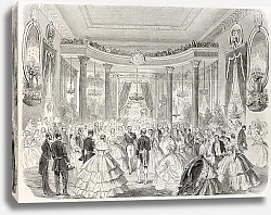 Постер Emperor Napoleon III and empress at Grand Ball. Created by Godefroy-Durand, published on L'Illustrat