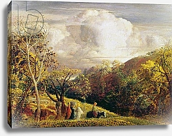 Постер Палмер Самуэль Landscape, figures and cattle