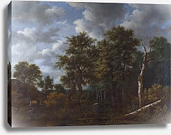 Постер Рейсдал Якоб Пруд, окруженный деревьями