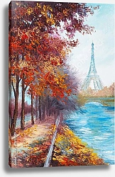 Постер Эйфелева башня, Франция, осенний пейзаж