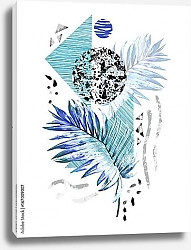 Постер Синий летний тропический плакат