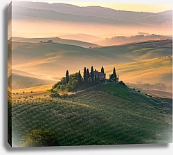 Постер Тоскана, Италия. Пейзаж на рассвете