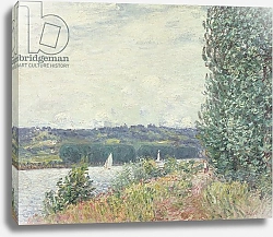 Постер Сислей Альфред (Alfred Sisley) The Seine at Bouille, a Gust of Wind, 1894