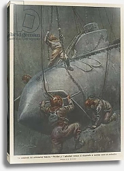 Постер Бельтрам Ахилл La catastrofe del sottomarino francese Pluviose, i palombari tentano di ricuperarlo a ventidue metri di profondita