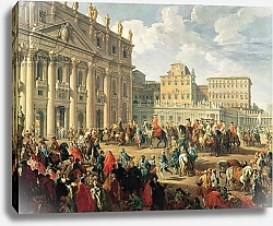 Постер Панини Джованни Паоло Charles de Bourbon visiting Pope Benedict XIV at St Peter's, Rome, 1745