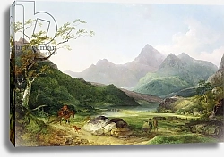 Постер Лютербург Филип A View of Snowdon from Capel Curig, 1787
