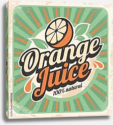 Постер Апельсиновый сок, ретро плакат