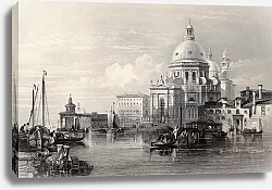Постер Santa Maria della Salute basilica, Venice, Italy. Original, created by W. L. Leitch and J. Radaway, 