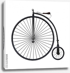 Постер Старомодный велосипед с разными колесами