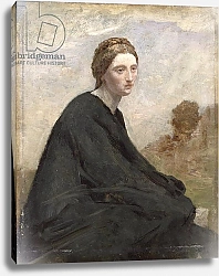 Постер Коро Жан (Jean-Baptiste Corot) The brooding girl, c.1857