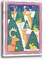 Постер Бакстер Кэти (совр) Reindeers around the Christmas Trees