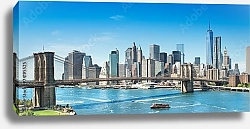 Постер США, Нью-Йорк. Вид на город в безоблачный день