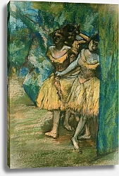 Постер Дега Эдгар (Edgar Degas) Three Dancers with a Backdrop of Trees and Rocks, 1904-06
