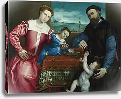 Постер Лотто Лоренцо Портрет Джованни делла Вольта с семьей