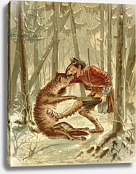 Постер Бишар Альфонс Baron Munchausen's encounter with a wolf, c.1886