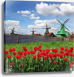 Постер Голландия. Амстердам. Мельницы