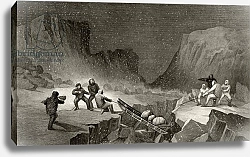 Постер Гамильтон Джеймс Crossing the Ice Belt at Coffee Gorge, engraved by R. Hinshlewood, 1856