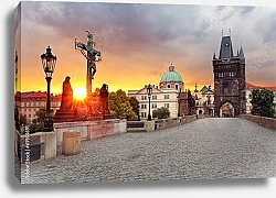 Постер Чехия, Прага. Восход над Карловым мостом