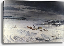 Постер Курбе Гюстав (Gustave Courbet) Дилижанс в снегу