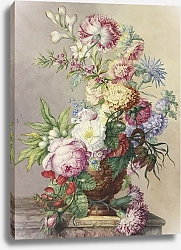 Постер Вина Освальд Blumenstrauß In Einer Vase Auf Einem Marmortisch