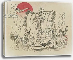 Постер Дзэсин Сибата Seven Gods of Fortune in a Treasure Ship, Meiji era, late 19th century