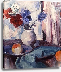Постер Пеплой Самуэль Mixed Carnations and Cornflowers in a Pottery Vase, c.1931