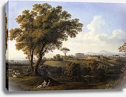 Постер Хаккерт Якоб (Jakob Philipp Hackert) Blick auf die Villa Albani in Rom