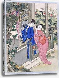 Постер Школа: Китайская 19в. A Man leads his Lover from the Garden into the Bedroom