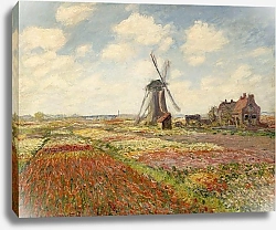 Постер Моне Клод (Claude Monet) Поле тюльпанов в Голландии