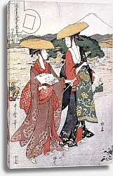 Постер Утамаро Китагава P.355-1945 Scene 8, Comparison of celebrated beauties and the loyal league, c.1797
