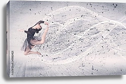Постер Балерина в прыжке и энергетический след