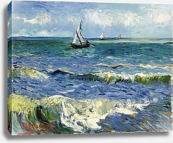 Постер Ван Гог Винсент (Vincent Van Gogh) Морской пейзаж в Сен-Мари