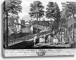 Постер Школа: Английская 18в. The City of York, a Noble Terrace Walk, print made by Charles Grignon, 1756