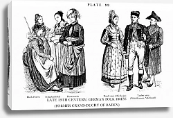 Постер Fin du XIXè Siècle, Habits traditionnels Allemands Bade, Late 19Th Century German Folk Dress (Baden) 6