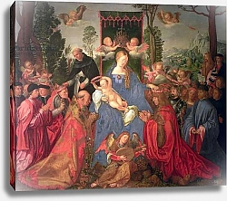 Постер Дюрер Альбрехт (последователи) Garland of Roses Altarpiece, 1600