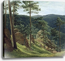 Постер Моргенштерн Кристиан View of Mount Brocken, 1829