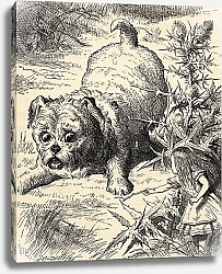 Постер Тениель Джон Alice shrinks and meets the puppy, from 'Alice's Adventures in Wonderland' 1891