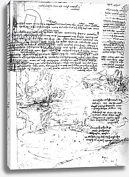 Постер Леонардо да Винчи (Leonardo da Vinci) Fol.145v-a, page from Da Vinci's notebook