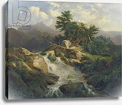 Постер Бакоф Юлиус Forest Landscape with Waterfall