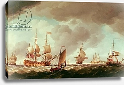 Постер Брукинг Чарльз An English Vice-Admiral of the Red and his Squadron at Sea, c.1750-59