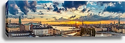 Постер Вечерняя панорама Стокгольма, Швеция