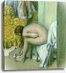 Постер Дега Эдгар (Edgar Degas) After the Bath, Woman Drying her Left Foot, 1886